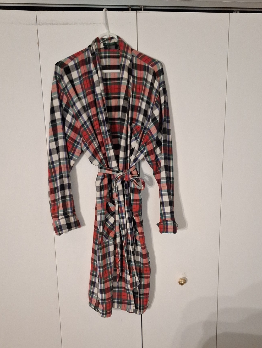 Vintage Red, Black & White Plaid Robe